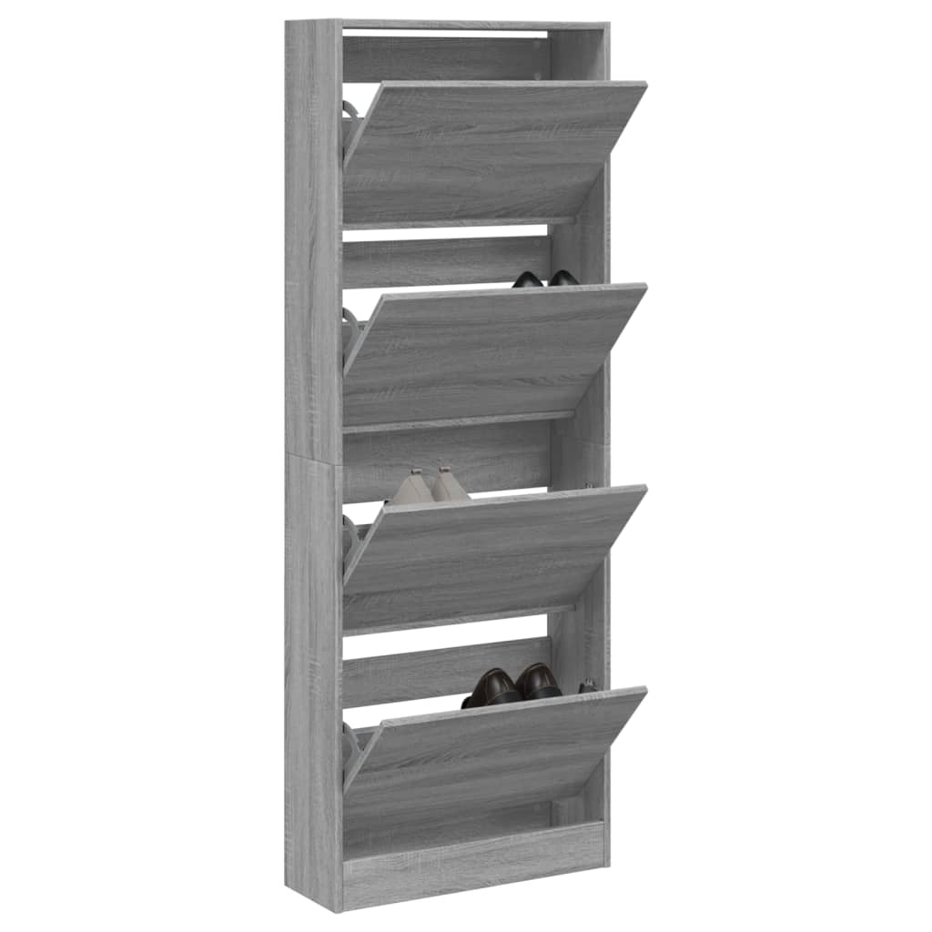 Παπουτσοθήκη Γκρι Sonoma 60x21x163,5 εκ. από Επεξεργ. Ξύλο