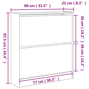 Παπουτσοθήκη Γκρι Sonoma 80x21x87,5 εκ. από Επεξεργ. Ξύλο - Pakobazaar