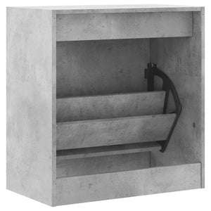 Παπουτσοθήκη Γκρι Σκυροδέματος 60x34x63,5εκ. Επεξεργασμένο Ξύλο
