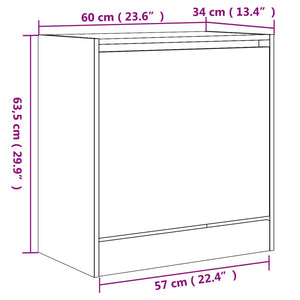Παπουτσοθήκη Καπνιστή Δρυς 60x34x63,5 εκ. από Επεξεργ. Ξύλο - Pakobazaar