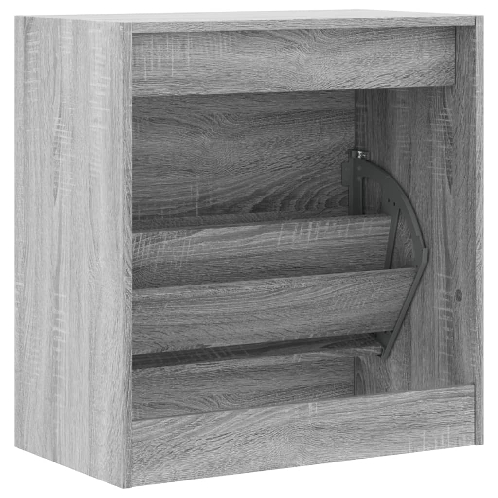 Παπουτσοθήκη Γκρι Sonoma 60x34x63,5 εκ. από Επεξεργ. Ξύλο