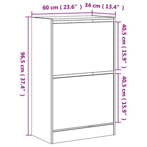 Παπουτσοθήκη Καπνιστή Δρυς 60x34x96,5 εκ. από Επεξεργ. Ξύλο