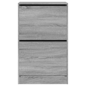 Παπουτσοθήκη Γκρι Sonoma 60x34x96,5 εκ. από Επεξεργ. Ξύλο