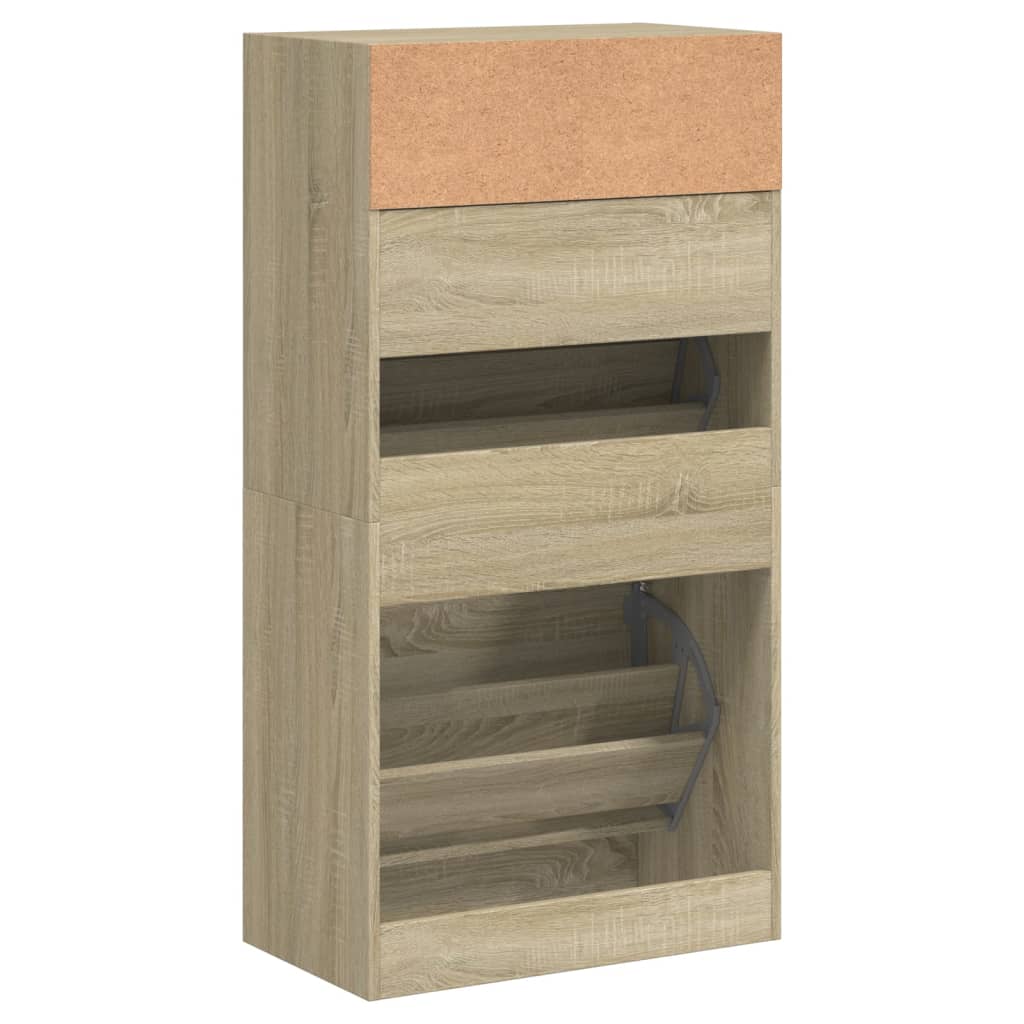 Παπουτσοθήκη Sonoma Δρυς 60x34x116 εκ. από Επεξεργασμένο Ξύλο