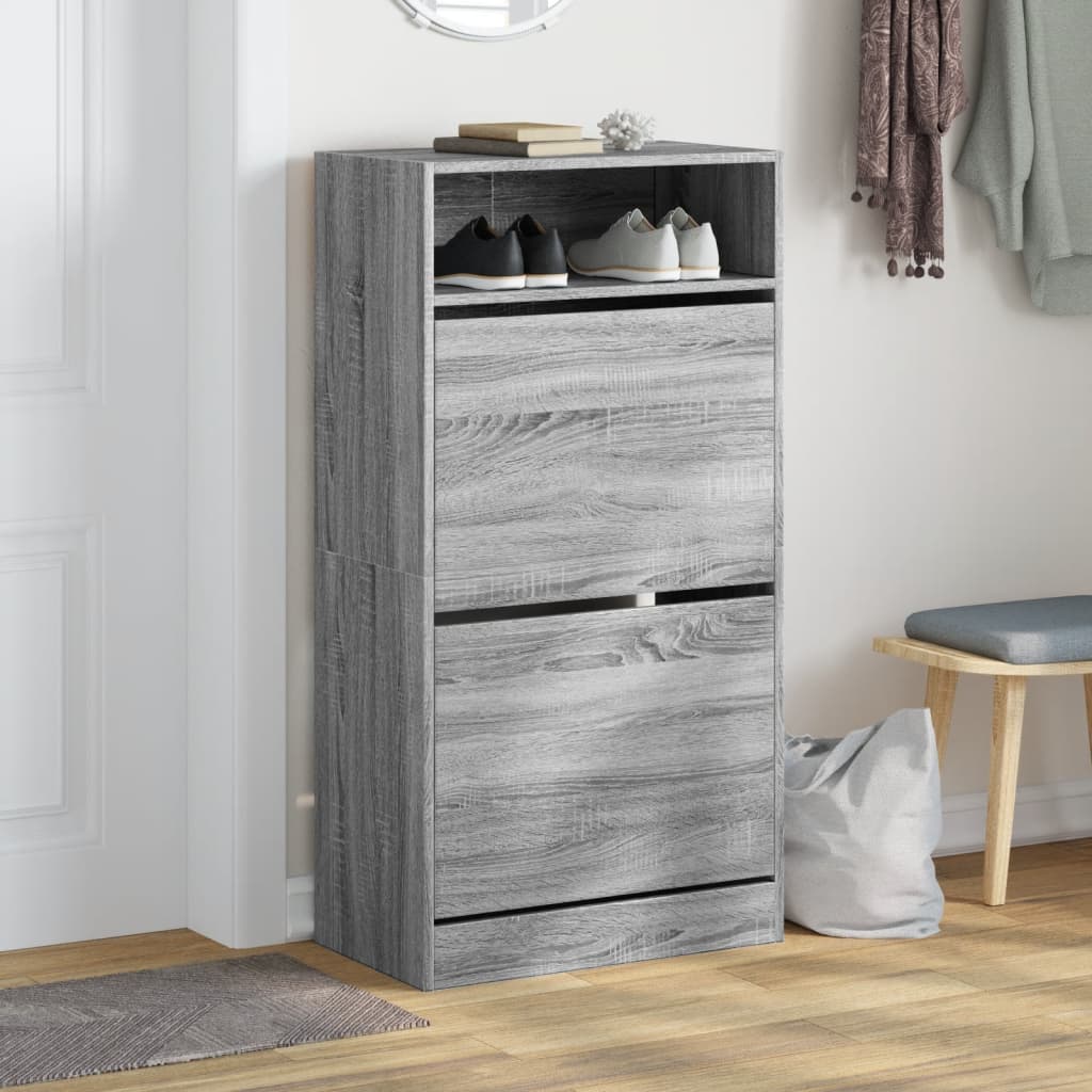 Παπουτσοθήκη Γκρι Sonoma 60x34x116 εκ. από Επεξεργασμένο Ξύλο
