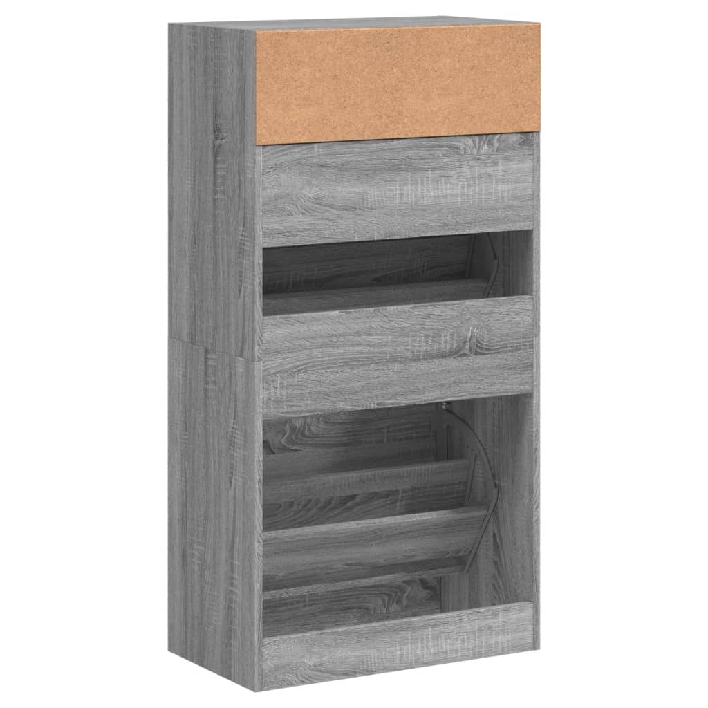 Παπουτσοθήκη Γκρι Sonoma 60x34x116 εκ. από Επεξεργασμένο Ξύλο