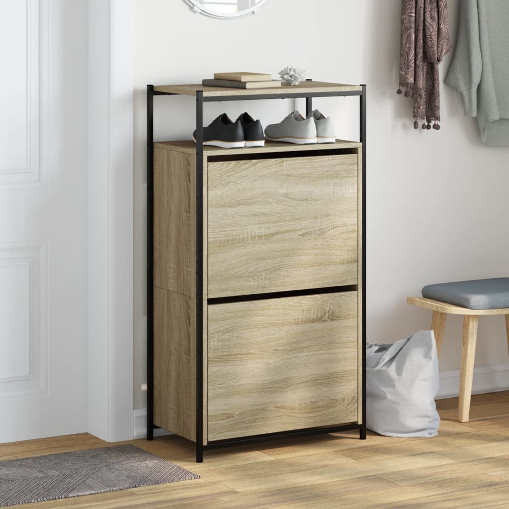 Παπουτσοθήκη Sonoma Δρυς 60x34x112 εκ. από Επεξεργασμένο Ξύλο
