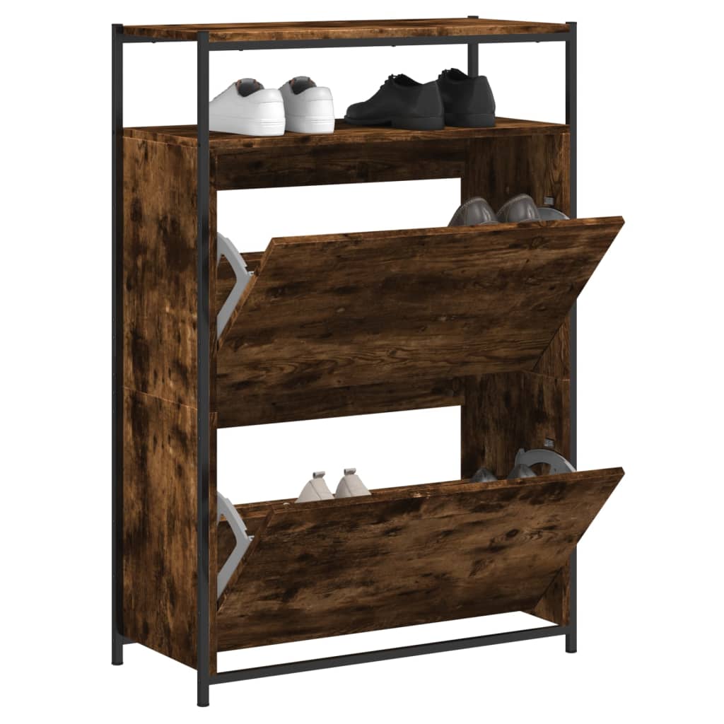 Παπουτσοθήκη Καπνιστή Δρυς 75x34x112 εκ. από Επεξεργ. Ξύλο