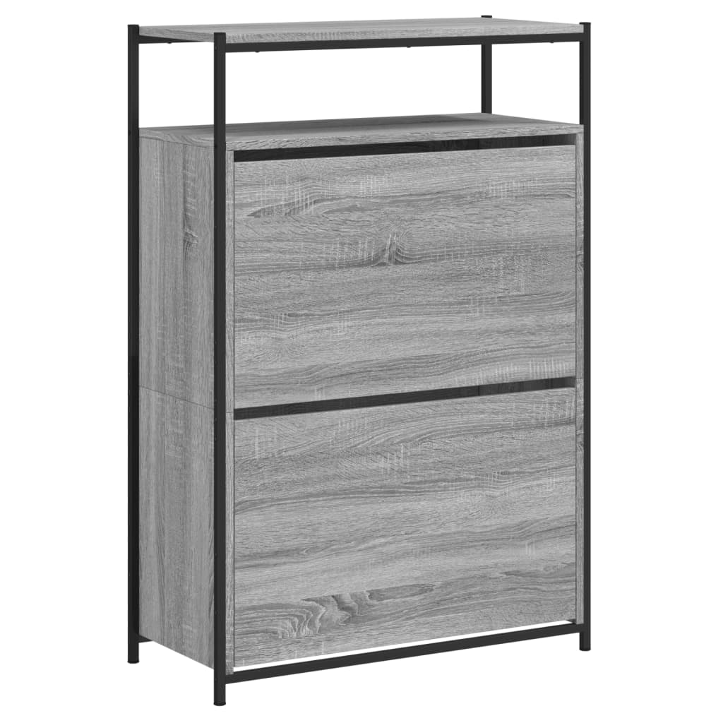 Παπουτσοθήκη Γκρι Sonoma 75x34x112 εκ. από Επεξεργασμένο Ξύλο