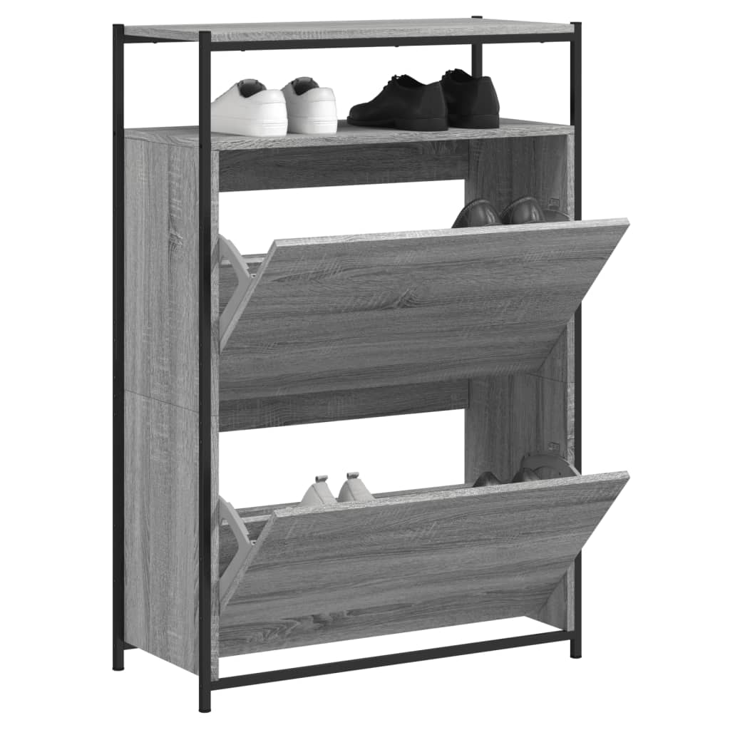 Παπουτσοθήκη Γκρι Sonoma 75x34x112 εκ. από Επεξεργασμένο Ξύλο