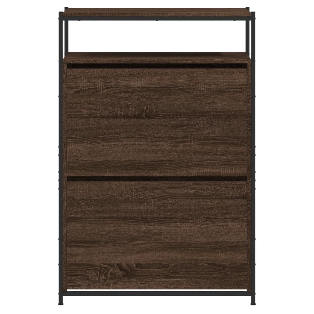 Παπουτσοθήκη Καφέ Δρυς 75x34x112 εκ. από Επεξεργασμένο Ξύλο - Pakobazaar