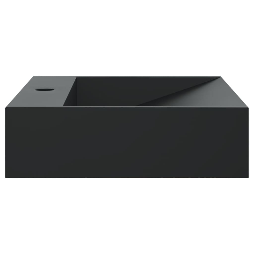 Νιπτήρας Μαύρος Ματ 50x38x11 εκ. Συνθετικός από Τεχνητό Μάρμαρο - PAKOBAZAAR