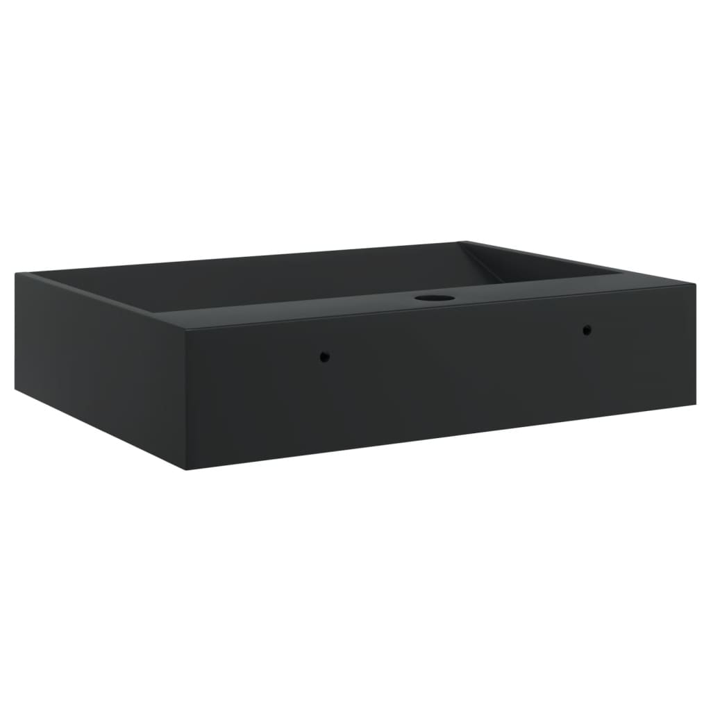 Νιπτήρας Μαύρος Ματ 50x38x11 εκ. Συνθετικός από Τεχνητό Μάρμαρο - PAKOBAZAAR
