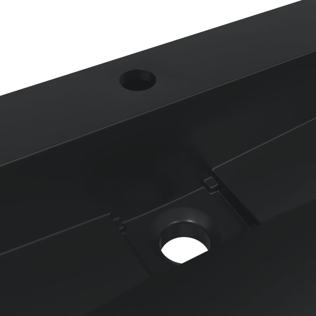 Νιπτήρας Μαύρος Ματ 60x38x11 εκ. Συνθετικός από Τεχνητό Μάρμαρο - PAKOBAZAAR