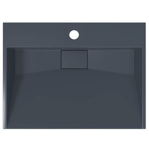 Νιπτήρας Ανθρακί 50x38x11 εκ. Συνθετικός από Τεχνητό Μάρμαρο - PAKOBAZAAR