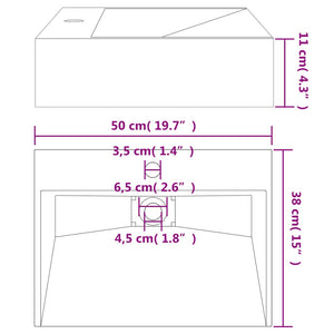 Νιπτήρας Ανθρακί 50x38x11 εκ. Συνθετικός από Τεχνητό Μάρμαρο - PAKOBAZAAR