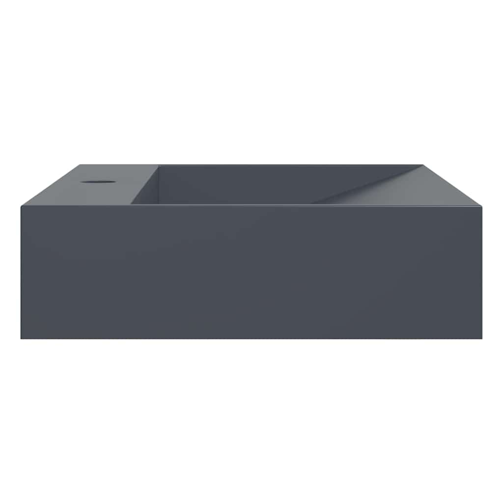 Νιπτήρας Ανθρακί 60x38x11 εκ. Συνθετικός από Τεχνητό Μάρμαρο - PAKOBAZAAR