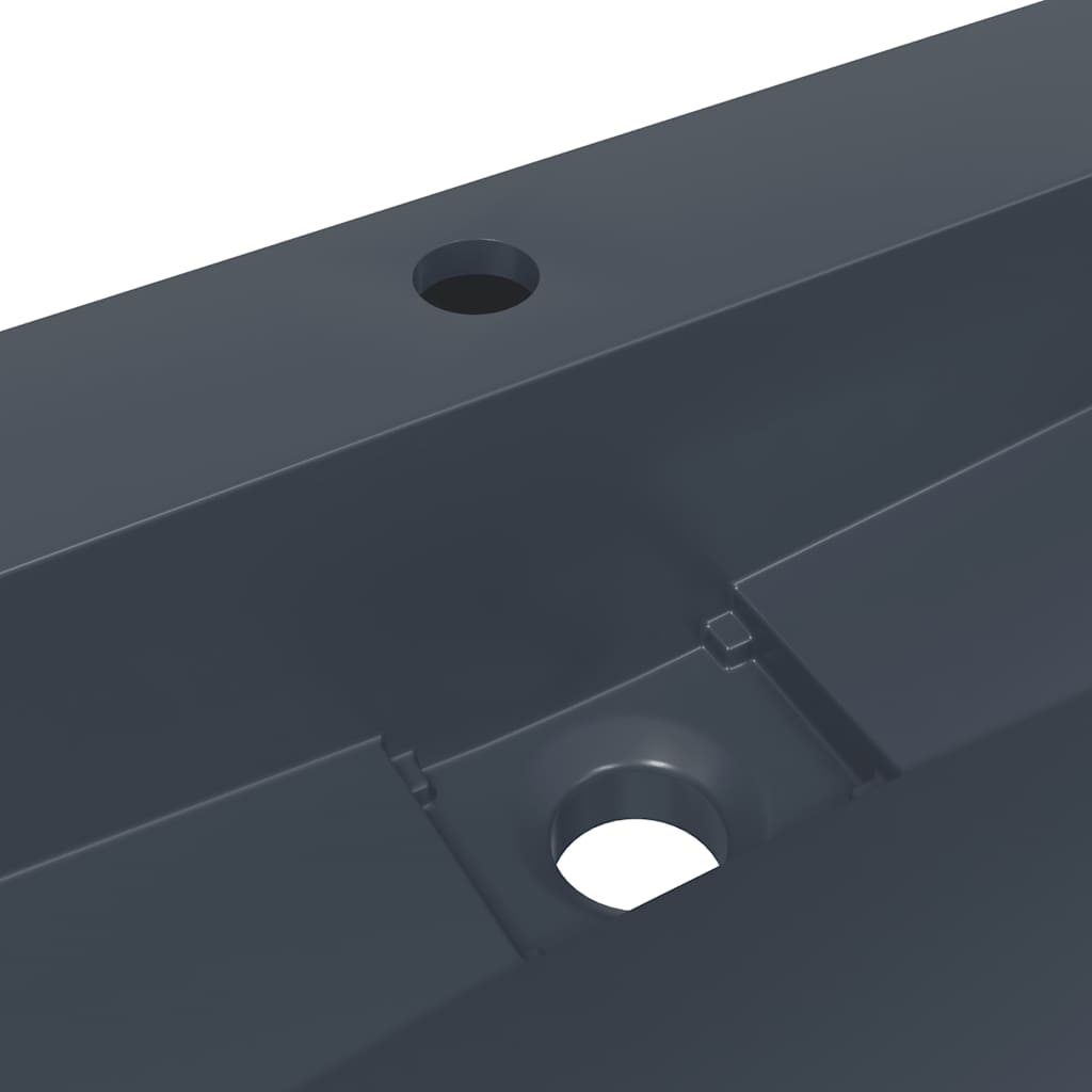 Νιπτήρας Ανθρακί 60x38x11 εκ. Συνθετικός από Τεχνητό Μάρμαρο - PAKOBAZAAR