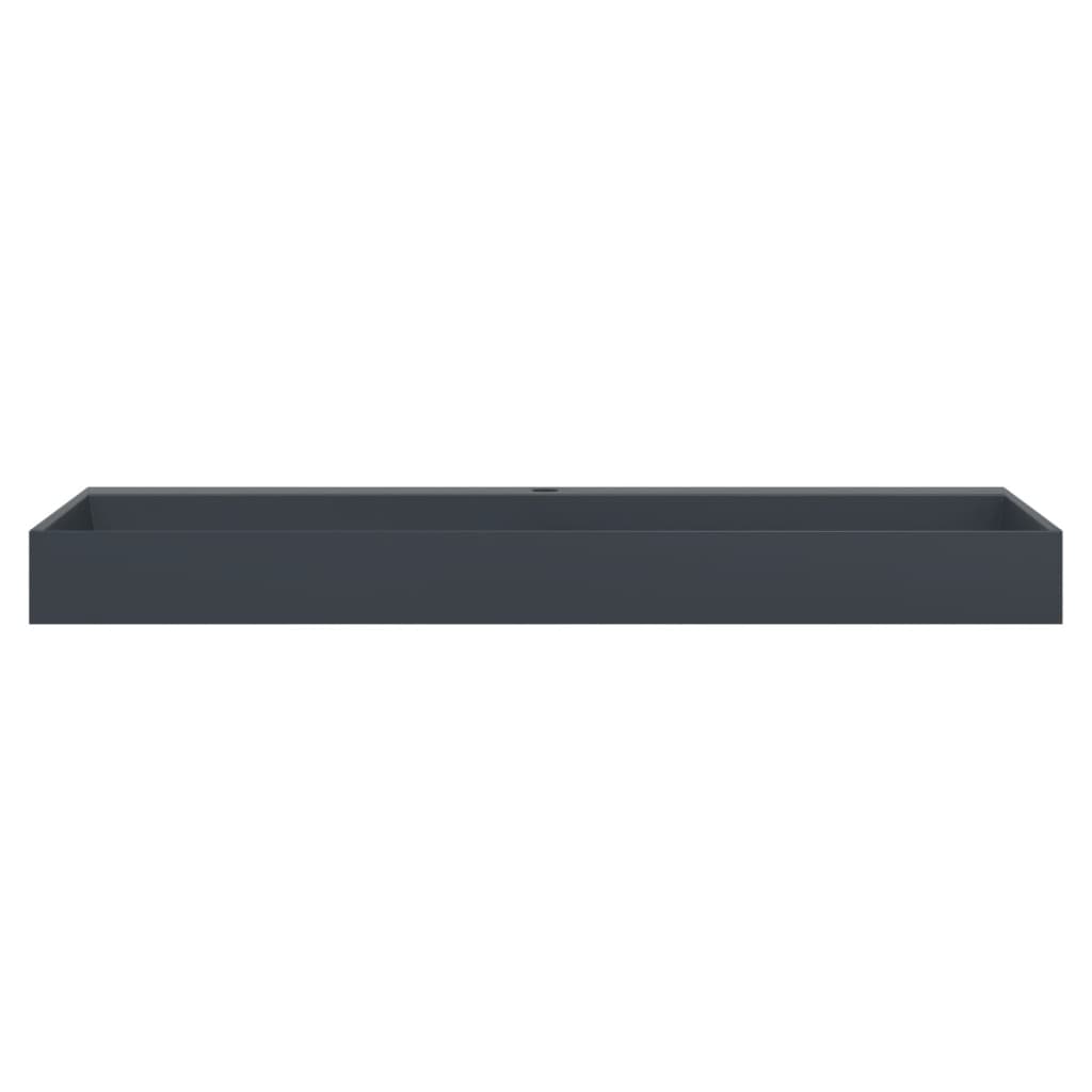 Νιπτήρας Ανθρακί 120x46x11 εκ. Συνθετικός από Τεχνητό Μάρμαρο - PAKOBAZAAR