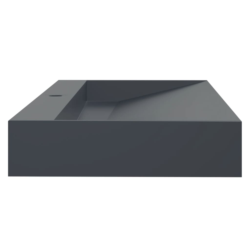 Νιπτήρας Ανθρακί 120x46x11 εκ. Συνθετικός από Τεχνητό Μάρμαρο - PAKOBAZAAR