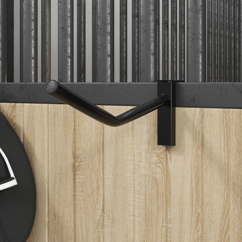 Καβαλέτο Σέλας με Γάντζο για Χαλινάρι Φορητό Μαύρο Σιδερένιο - PAKOBAZAAR