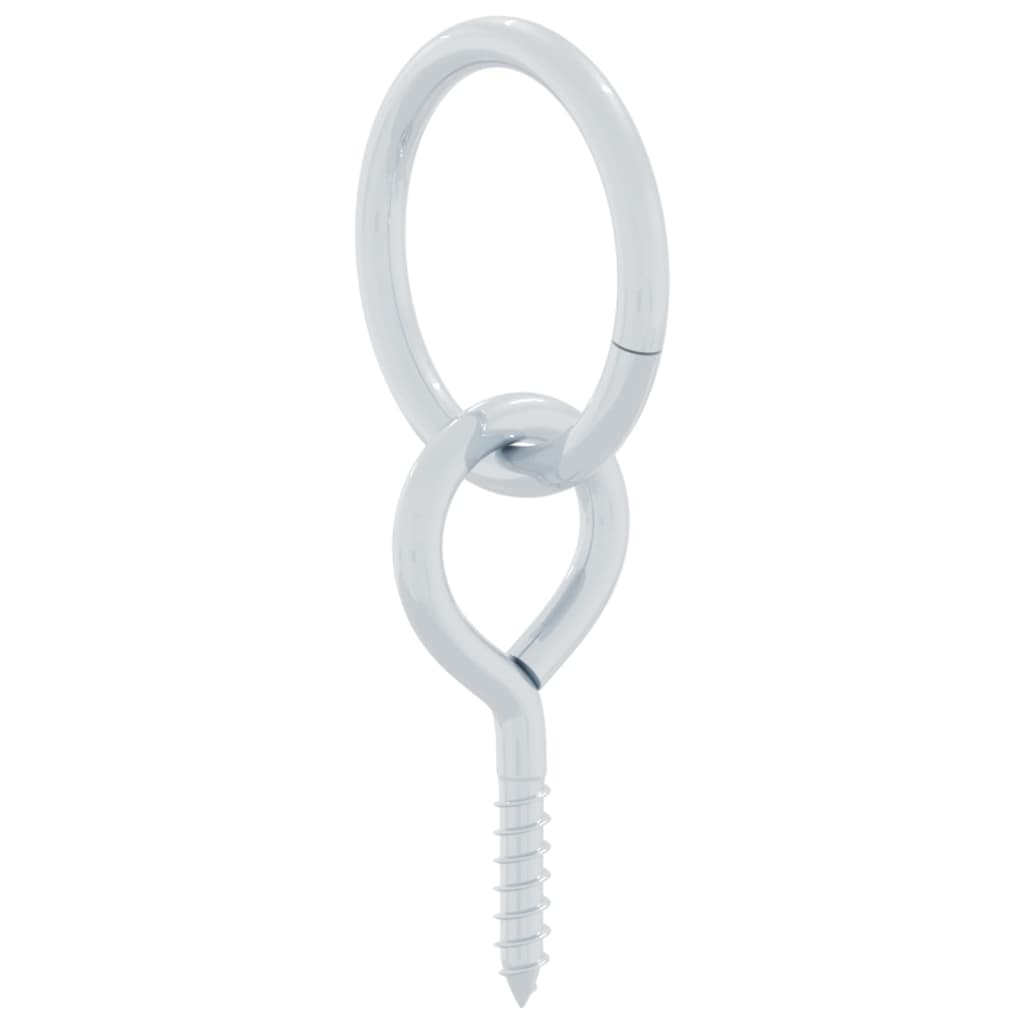 Δακτύλιοι Πρόσδεσης με Βίδα με Μάτι 3 Τεμ. Ασημί Ατσάλι - PAKOBAZAAR