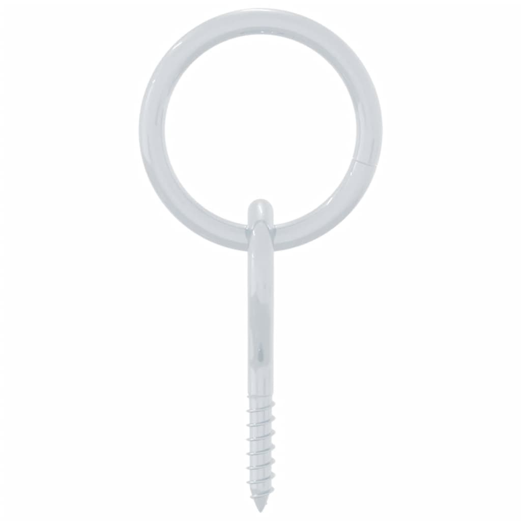 Δακτύλιοι Πρόσδεσης με Βίδα με Μάτι 3 Τεμ. Ασημί Ατσάλι - PAKOBAZAAR