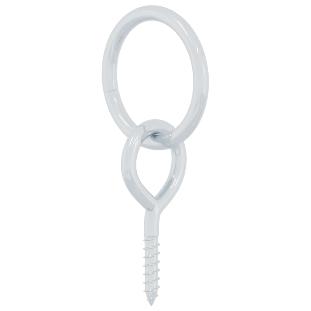 Δακτύλιοι Πρόσδεσης με Βίδα με Μάτι 3 Τεμ. Ασημί Ατσάλι - PAKOBAZAAR