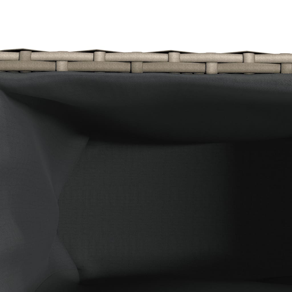 Ζαρντινιέρα Κήπου Γκρι 90x20x40εκ. Συνθ. Ρατάν με 2 Γλάστρες