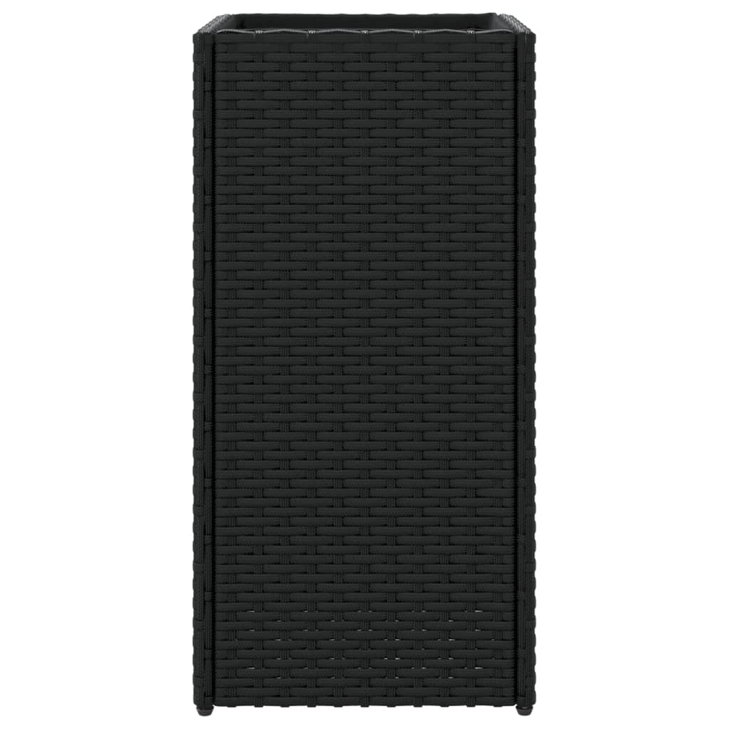 Ζαρντινιέρα Κήπου Μαύρη 30x30x60 εκ. από Συνθετικό Ρατάν