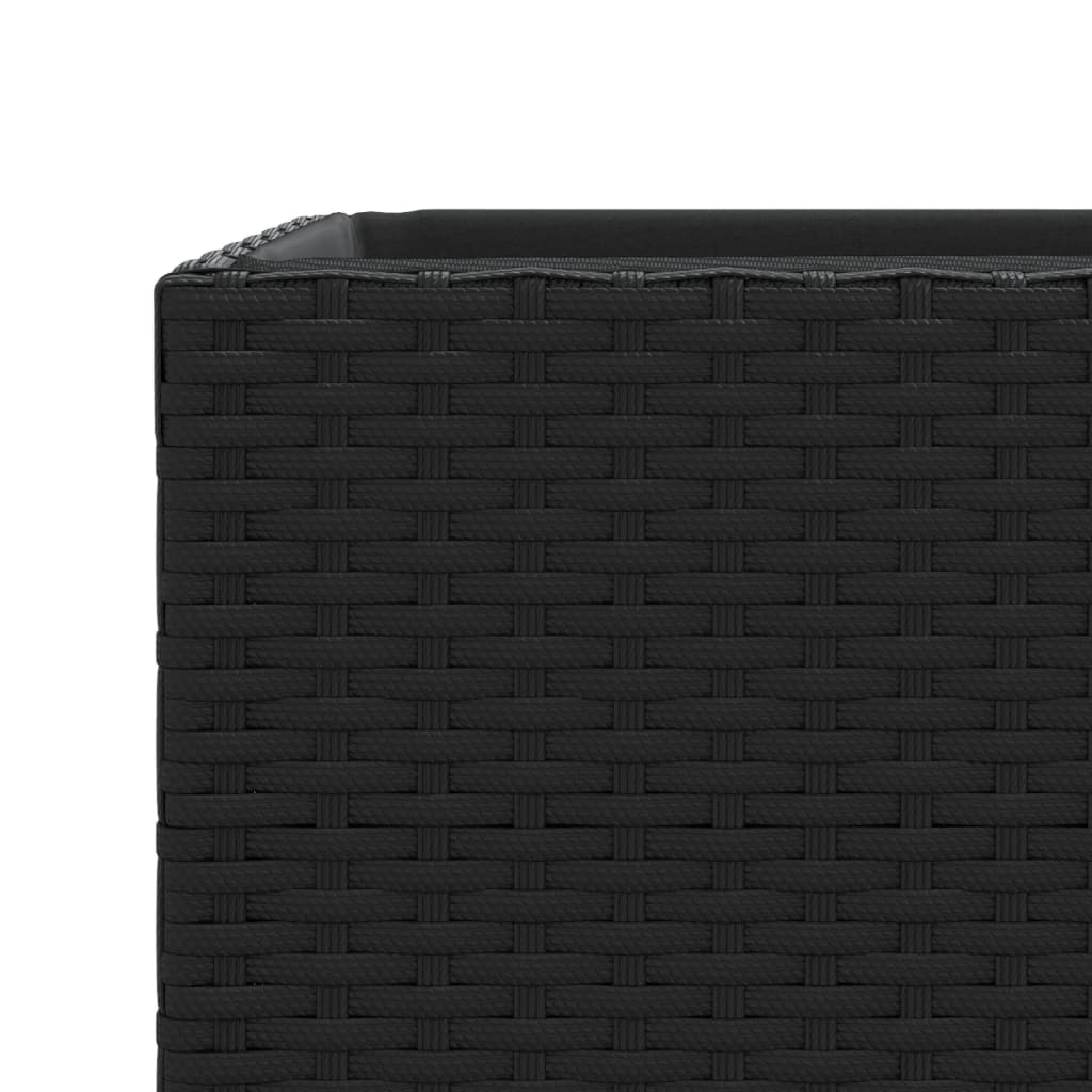 Ζαρντινιέρα Κήπου Μαύρη 30x30x60 εκ. από Συνθετικό Ρατάν