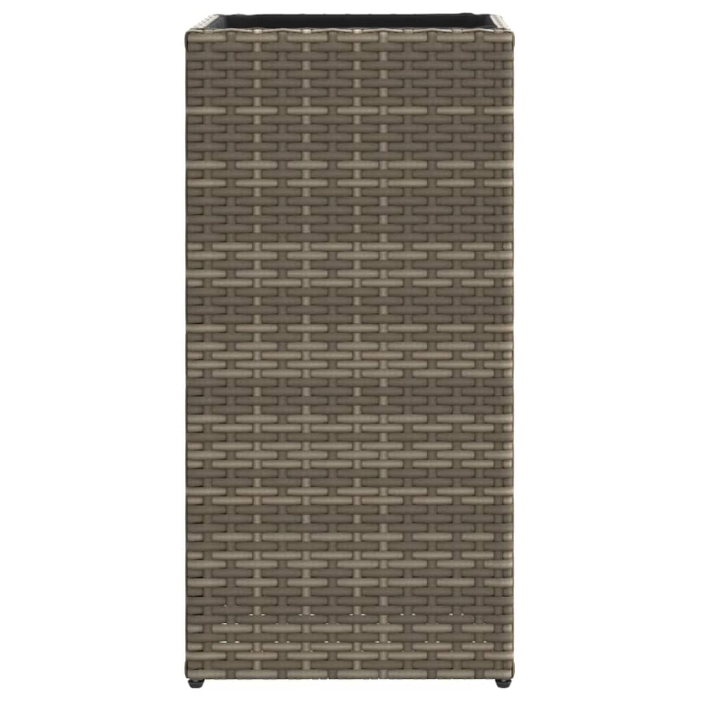 Ζαρντινιέρα Κήπου Γκρι 30x30x60 εκ. από Συνθετικό Ρατάν