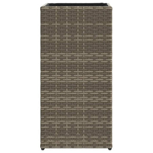 Ζαρντινιέρα Κήπου Γκρι 30x30x60 εκ. από Συνθετικό Ρατάν