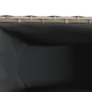 Ζαρντινιέρα Κήπου Γκρι 105x30x32 εκ. Συνθ. Ρατάν με 3 Γλάστρες
