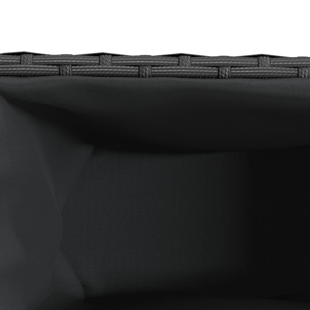 Ζαρντινιέρα Κήπου Ρόδες/3 Γλάστρες Μαύρη 107x32x38εκ Συνθ Ρατάν