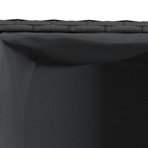 Ζαρντινιέρα Κήπου Μαύρη 72x30x32 εκ. Συνθ. Ρατάν με 2 Γλάστρες