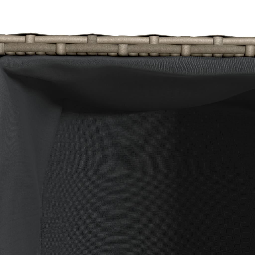 Ζαρντινιέρα Κήπου Γκρι 72x30x32 εκ. Συνθ. Ρατάν με 2 Γλάστρες