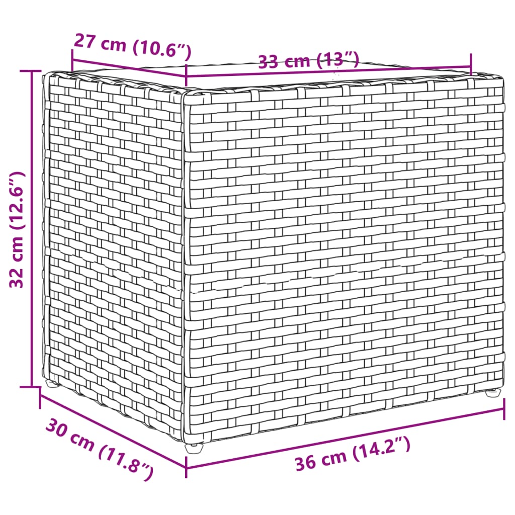 Ζαρντινιέρα Κήπου Γκρι 36x30x32 εκ. από Συνθετικό Ρατάν