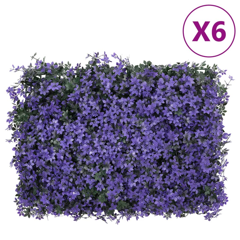 Φράχτης 6 τεμ. Μοβ 40 x 60 εκ. από Τεχνητά Φύλλα