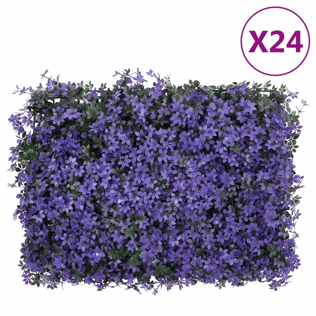 Φράχτης 24 τεμ. Μοβ 40 x 60 εκ. από Τεχνητά Φύλλα