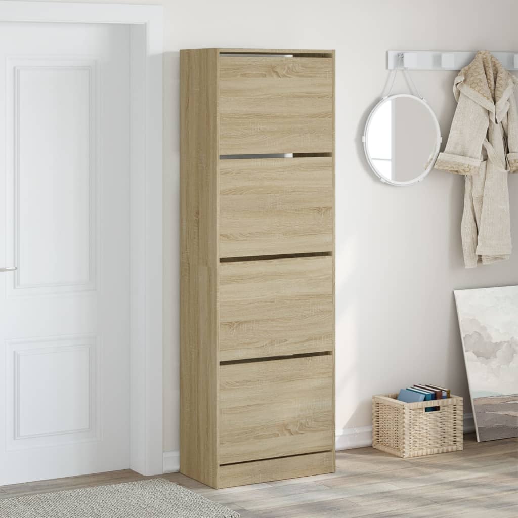 Παπουτσοθήκη με 4 Ανακλ. Συρτάρια Sonoma Δρυς 60x34x187,5 εκ.