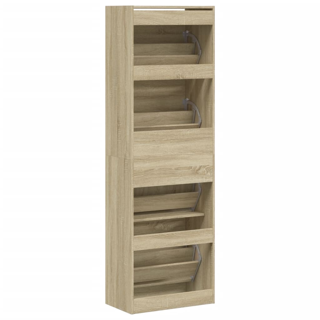 Παπουτσοθήκη με 4 Ανακλ. Συρτάρια Sonoma Δρυς 60x34x187,5 εκ.