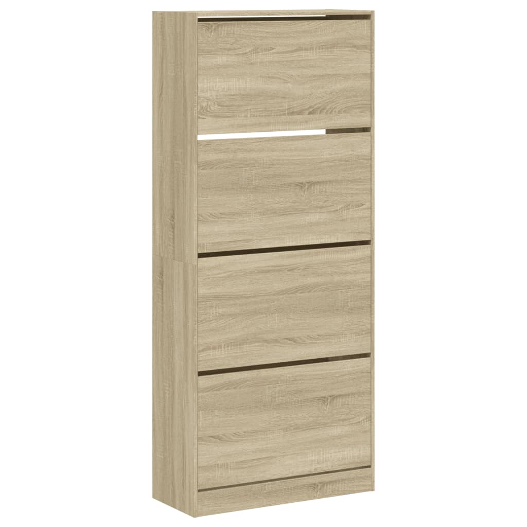 Παπουτσοθήκη με 4 Ανακλ. Συρτάρια Sonoma Δρυς 80x34x187,5 εκ.