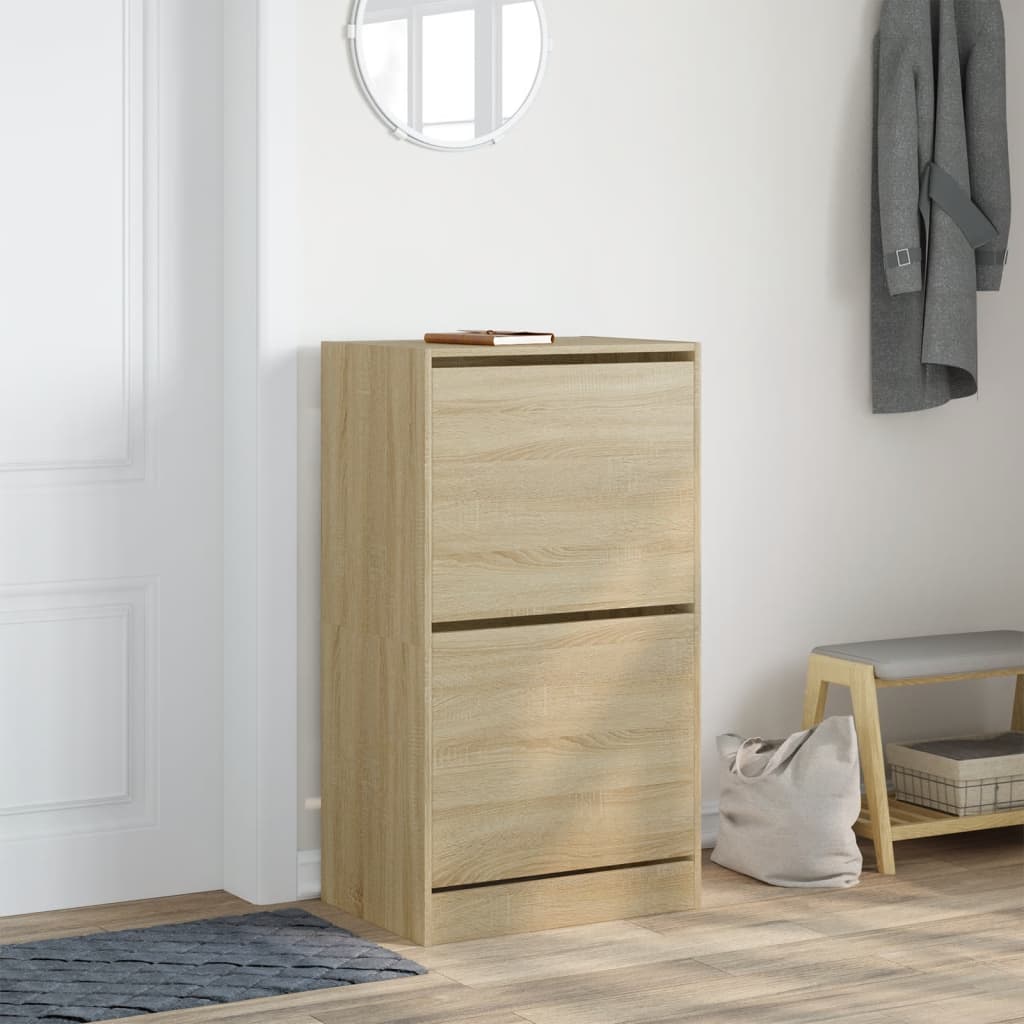 Παπουτσοθήκη με 2 Ανακλ. Συρτάρια Sonoma Δρυς 60x42x108 εκ.