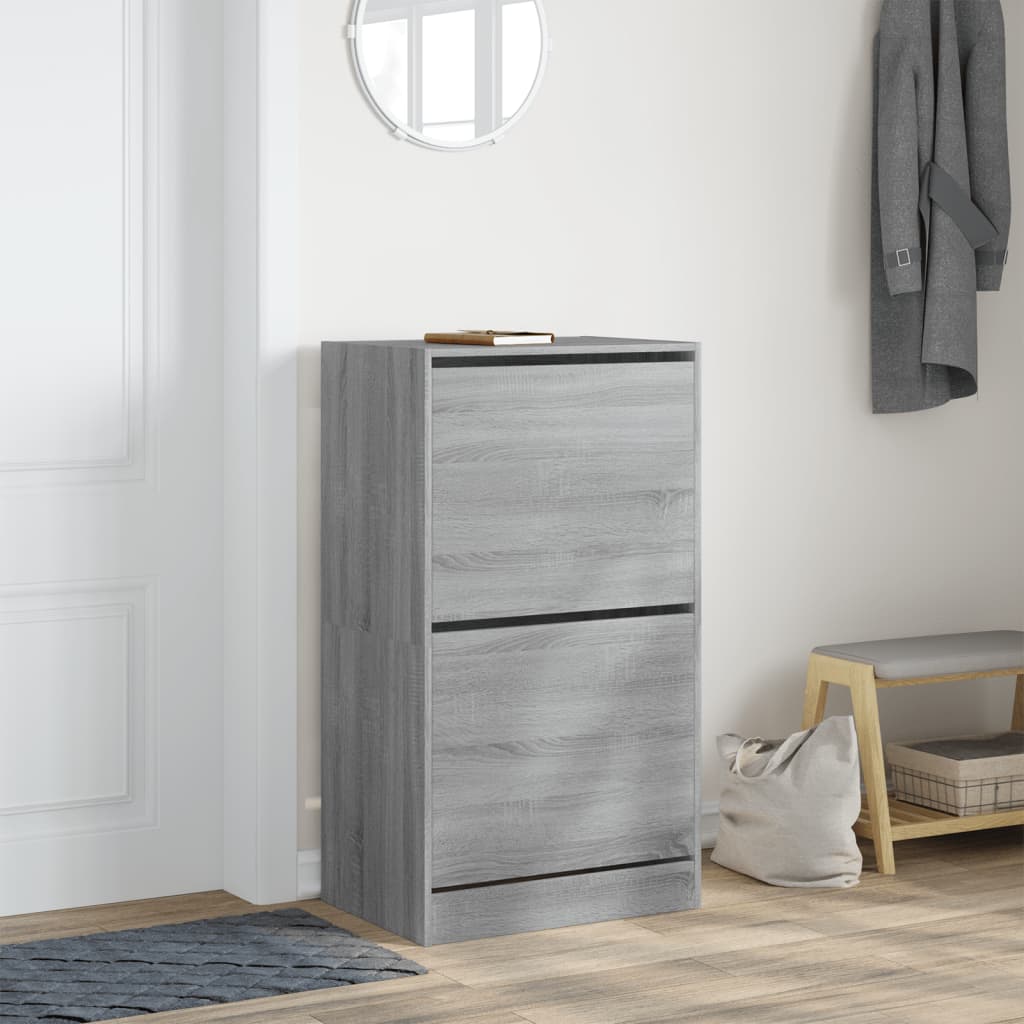 Παπουτσοθήκη με 2 Ανακλ. Συρτάρια Γκρι Sonoma 60x42x108 εκ.