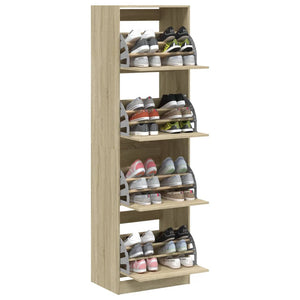 Παπουτσοθήκη με 4 Ανακλ. Συρτάρια Sonoma Δρυς 60x42x204 εκ.
