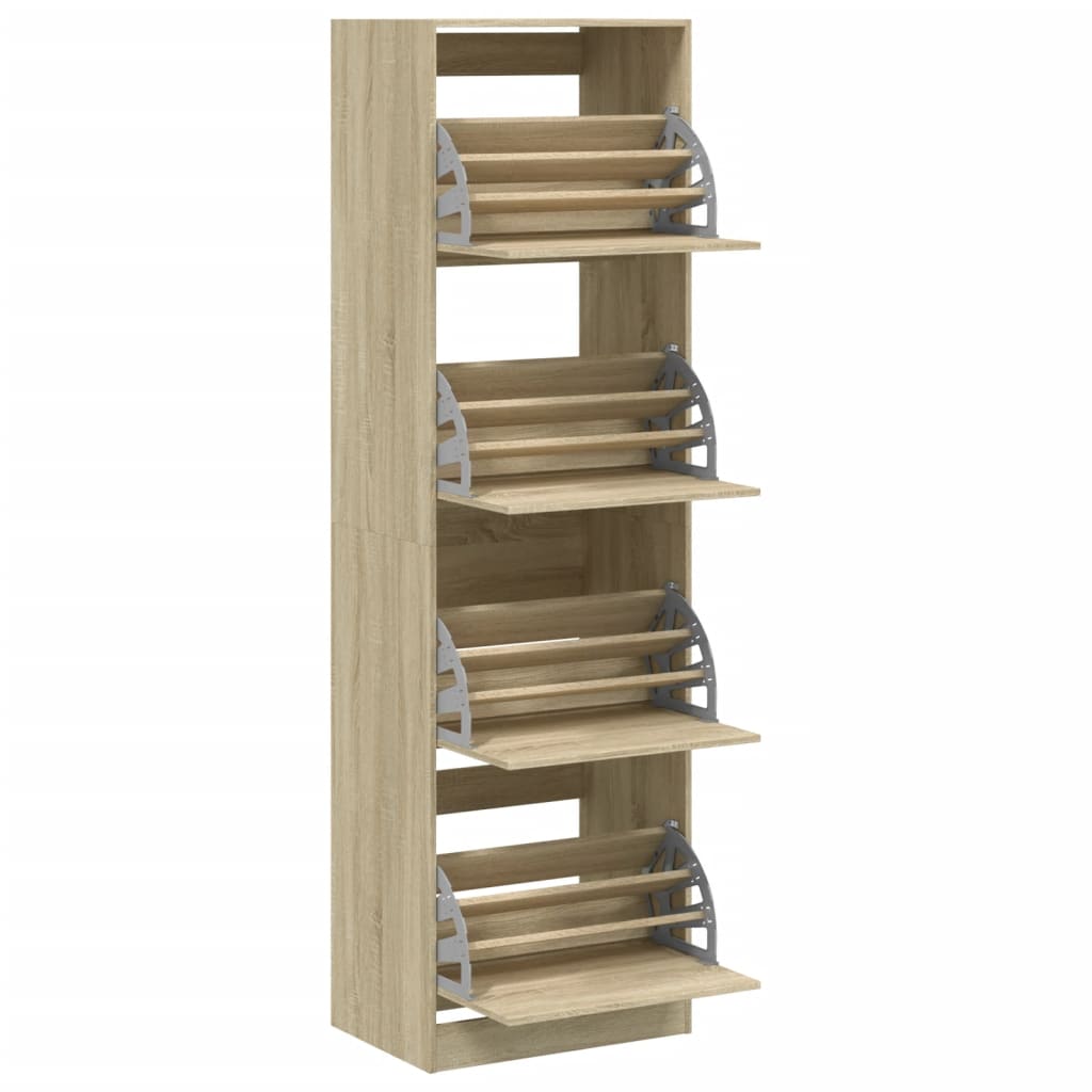 Παπουτσοθήκη με 4 Ανακλ. Συρτάρια Sonoma Δρυς 60x42x204 εκ.