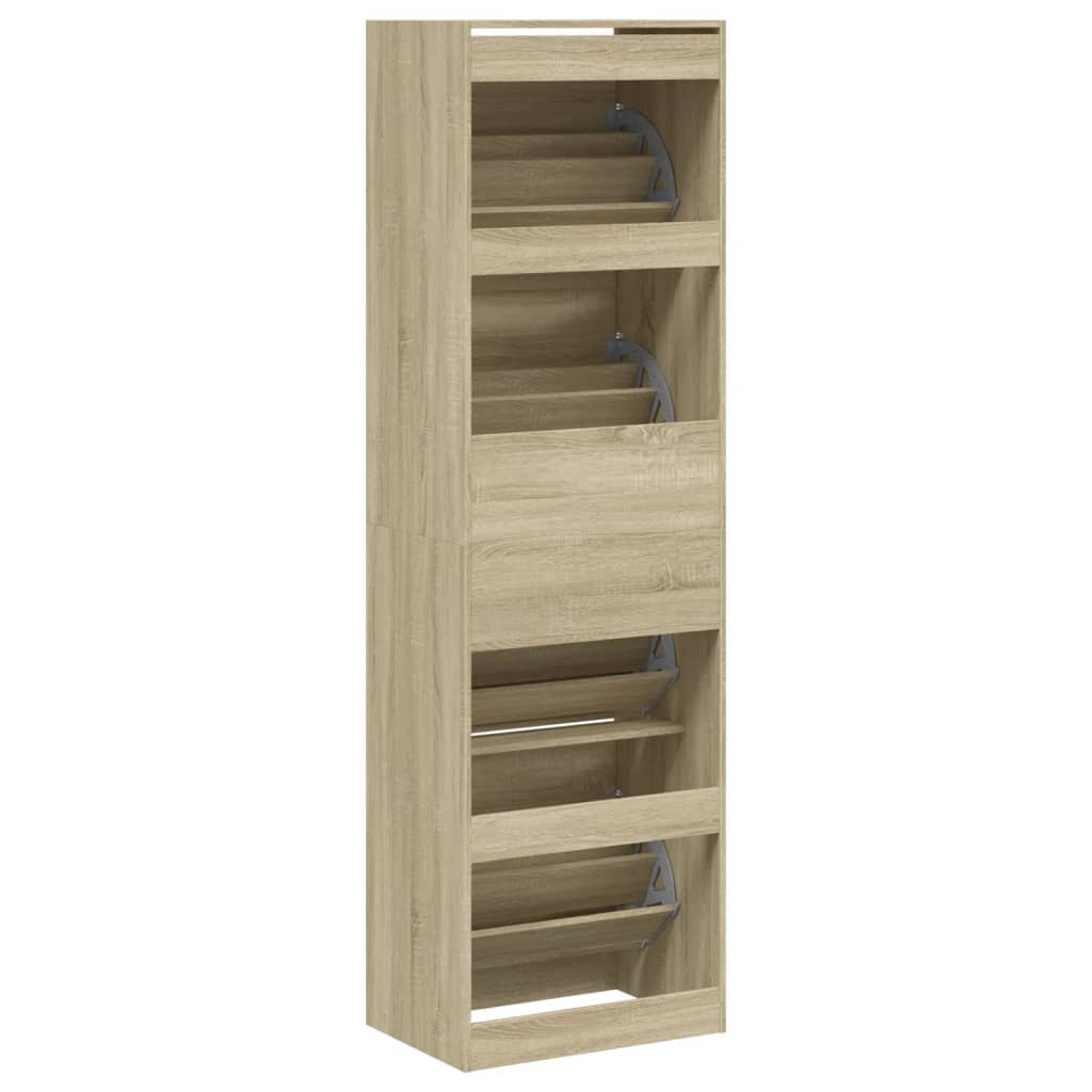 Παπουτσοθήκη με 4 Ανακλ. Συρτάρια Sonoma Δρυς 60x42x204 εκ.