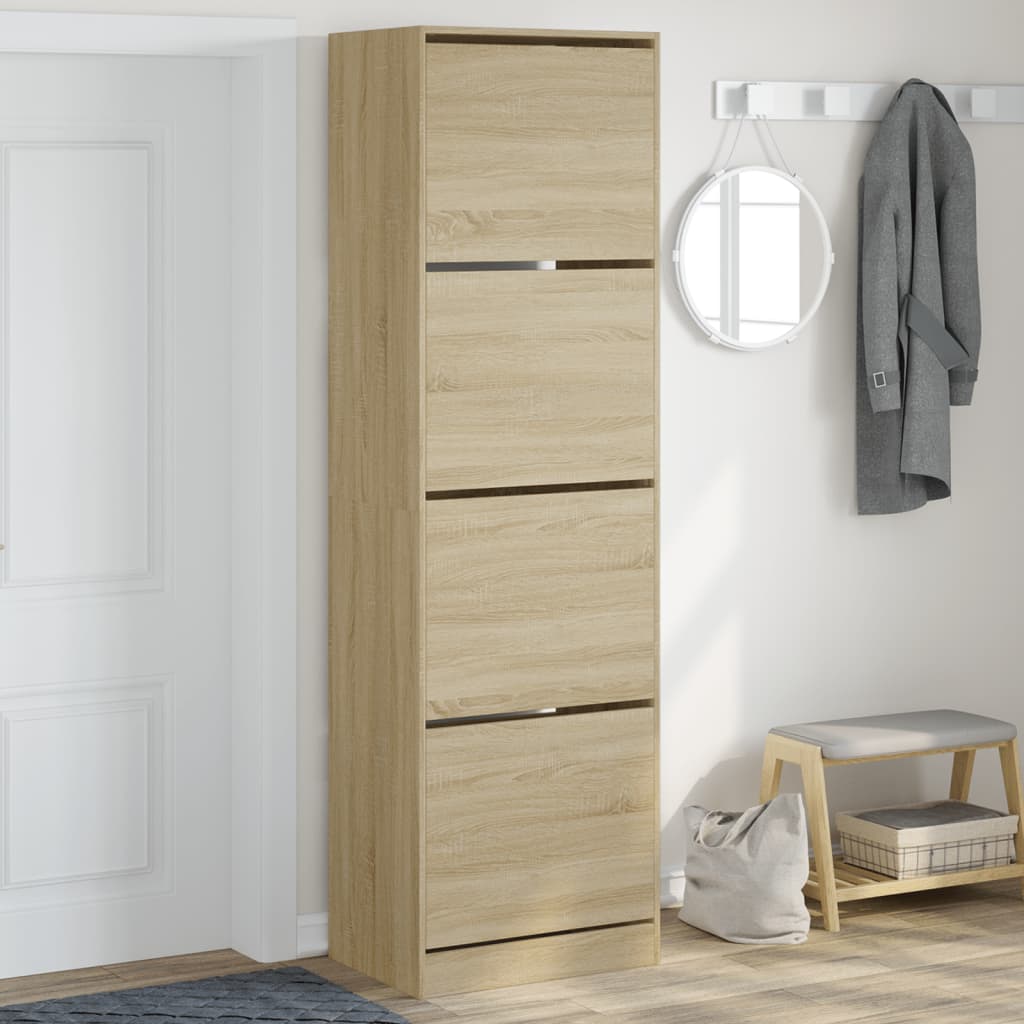 Παπουτσοθήκη με 4 Ανακλ. Συρτάρια Sonoma Δρυς 60x42x204 εκ.