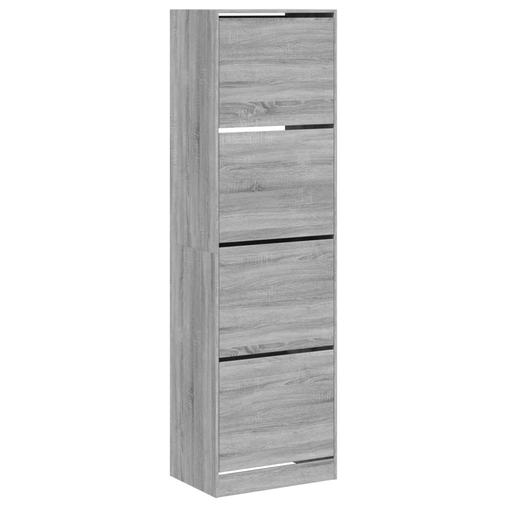 Παπουτσοθήκη με 4 Ανακλ. Συρτάρια Γκρι Sonoma 60x42x204 εκ.